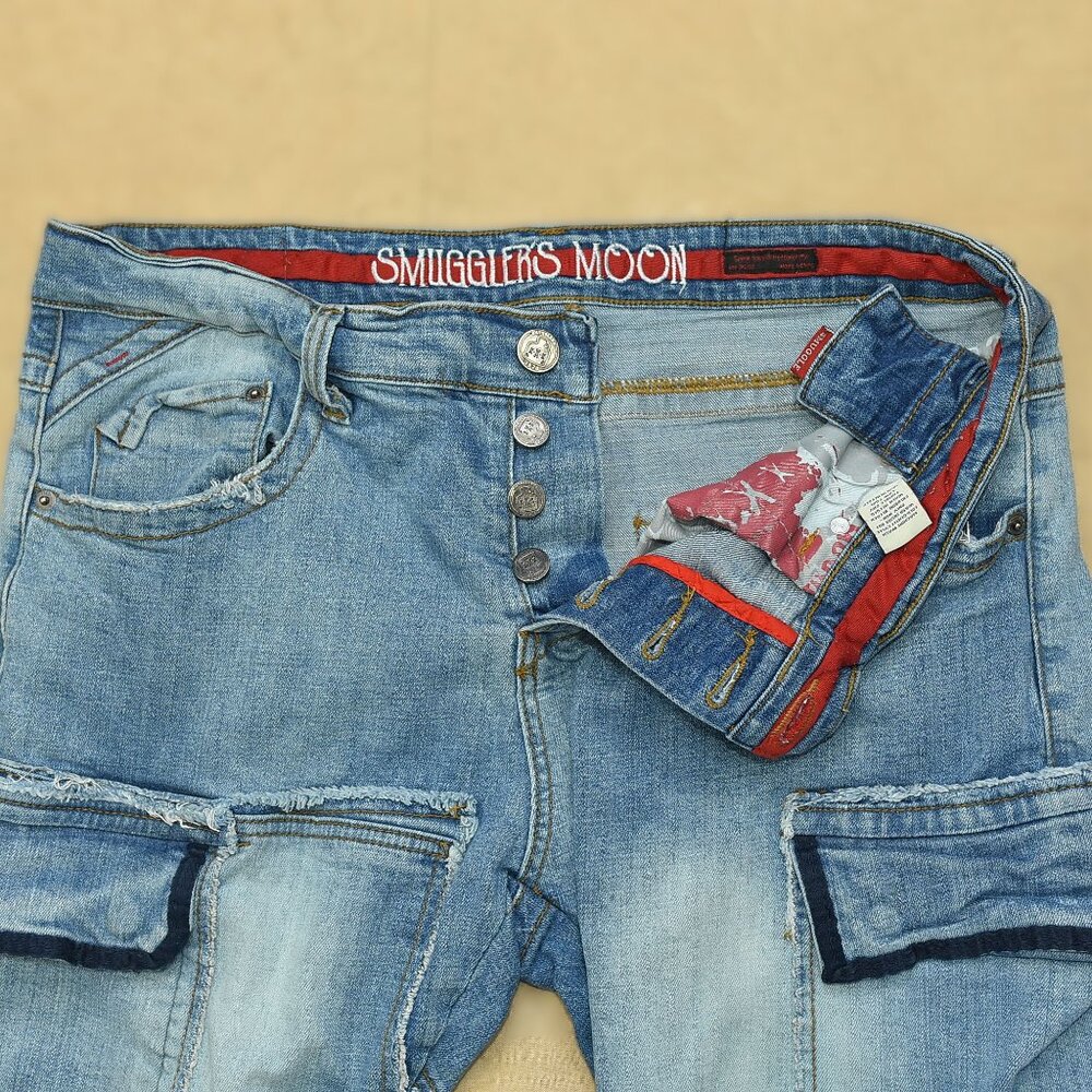 Smuggler’s Moon Light Blue Distressed Men’s Stretch Comfort Jeans size 36/32. - Picture 2 of 10